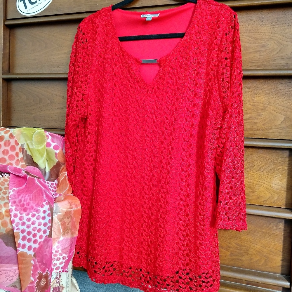 Long Sleeve Lace Pullover / Tunic / Top